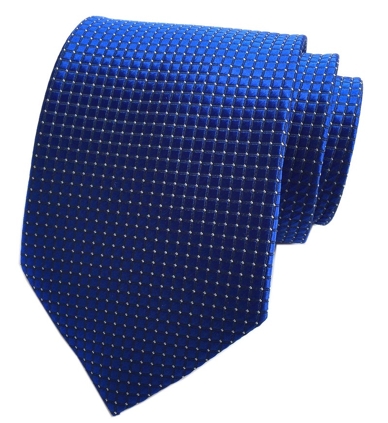 Secdtie Mens Royal Blue Silk Cravat Ties Woven Dance Formal Neckties Gift Ideal - Image 2